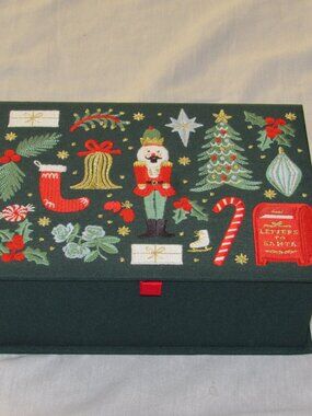 Rifle Paper Co Letters For Santa Nutcracker Christmas Decorative Storage Box
